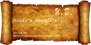 Uzsák Deodát névjegykártya